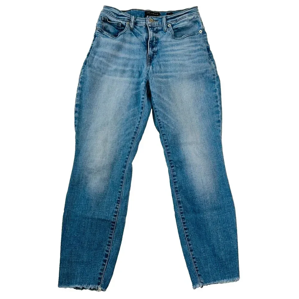 Lucky Brand Straight Ankle Crop Jeans 8/29 Mid Rise Dark Wash Denim - Picture 1 of 16